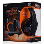 EACH G2000 Cuffie da gioco stereo per bassi over-ear con microfono e luce LED per computer, lunghezza cavo: 2,2 m