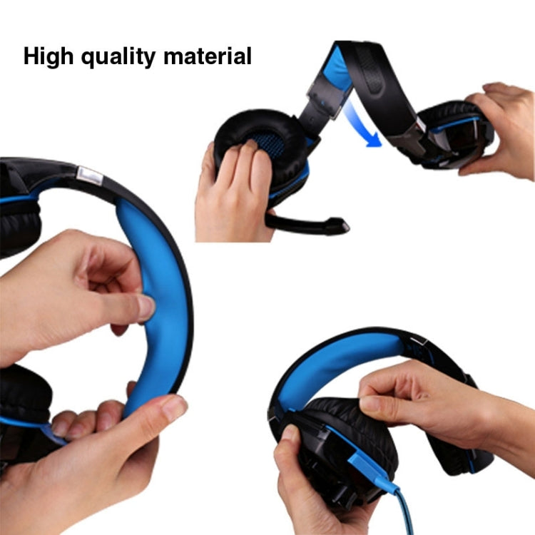 EACH G2000 Cuffie da gioco stereo per bassi over-ear con microfono e luce LED per computer, lunghezza cavo: 2,2 m