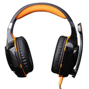 EACH G2000 Cuffie da gioco stereo per bassi over-ear con microfono e luce LED per computer, lunghezza cavo: 2,2 m