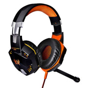 EACH G2000 Cuffie da gioco stereo per bassi over-ear con microfono e luce LED per computer, lunghezza cavo: 2,2 m