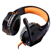 EACH G2000 Cuffie da gioco stereo per bassi over-ear con microfono e luce LED per computer, lunghezza cavo: 2,2 m