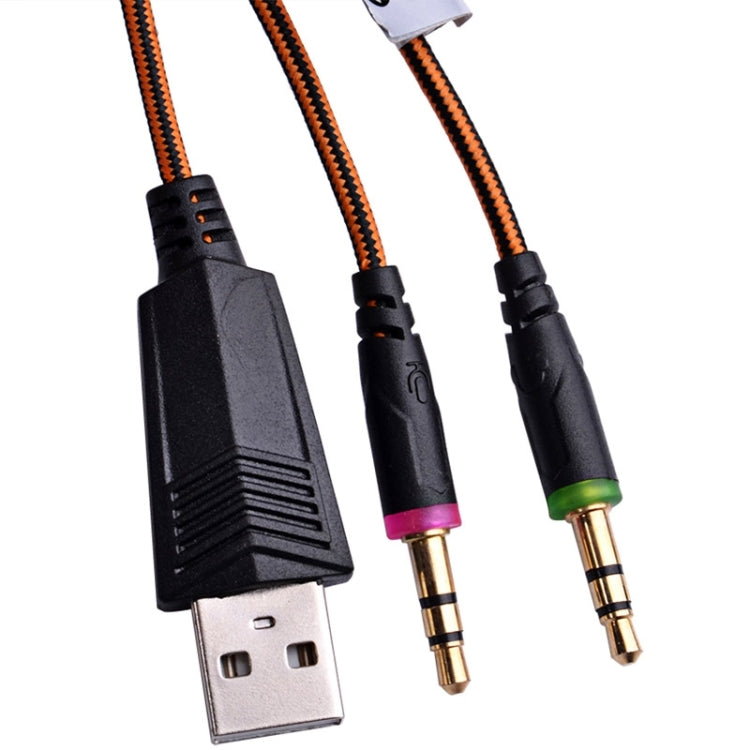 EACH G2000 Cuffie da gioco stereo per bassi over-ear con microfono e luce LED per computer, lunghezza cavo: 2,2 m