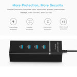 Per Galaxy S8 e S8 + / LG G6 / Huawei P10 e P10 Plus / Xiaomi Mi 6 e Max 2 e altri smartphone, 4 Ports USB (Black)