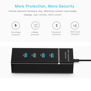 Per Galaxy S8 e S8 + / LG G6 / Huawei P10 e P10 Plus / Xiaomi Mi 6 e Max 2 e altri smartphone, 4 Ports USB (Black)