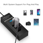 Per Galaxy S8 e S8 + / LG G6 / Huawei P10 e P10 Plus / Xiaomi Mi 6 e Max 2 e altri smartphone, 4 Ports USB (Black)