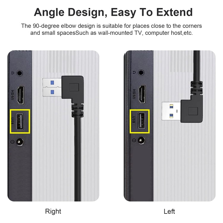 Cavo adattatore USB-C 3.1 maschio a USB 3.0 90° sinistra