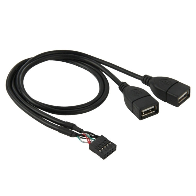Cavo adattatore femmina da 10 pin per scheda madre a 2 USB 2.0 femmina, lunghezza: 50 cm, 10 Pin Motherboard to 2 USB AF