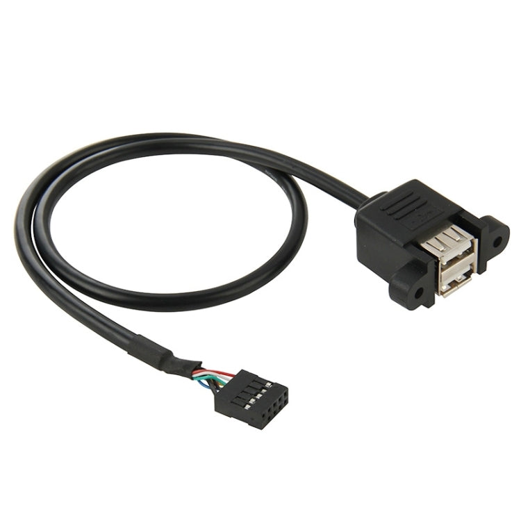 Cavo adattatore femmina da 10 pin per scheda madre a 2 USB 2.0 femmina, lunghezza: 50 cm, 10 Pin Motherboard to 2 USB