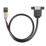 Cavo adattatore femmina da 10 pin per scheda madre a 2 USB 2.0 femmina, lunghezza: 50 cm, 10 Pin Motherboard to 2 USB