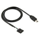 Cavo adattatore da 5 pin per scheda madre femmina a mini USB maschio, lunghezza: 50 cm, 5 Pin Motherboard to Mini USB
