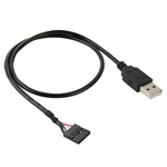 Cavo adattatore da 5 pin per scheda madre femmina a USB 2.0 maschio, lunghezza: 50 cm, 5 Pin Motherboard to USB