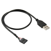 Cavo adattatore da 5 pin per scheda madre femmina a USB 2.0 maschio, lunghezza: 50 cm, 5 Pin Motherboard to USB