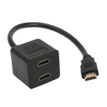 Adattatore splitter HDMI da 30 cm Connettore splitter a Y con 2 gel di accoppiamento (placcato oro), 1 in 2  (Gold Plated)
