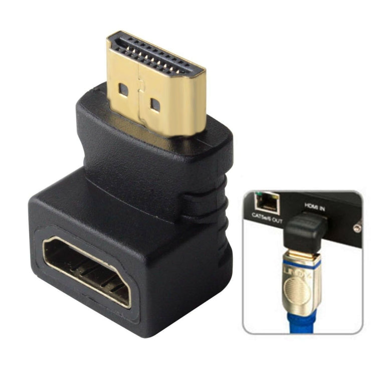 Adattatore da HDMI 19 pin maschio a HDMI 19 pin femmina con angolo di 90 gradi (placcato in oro), HDMI Male to Female