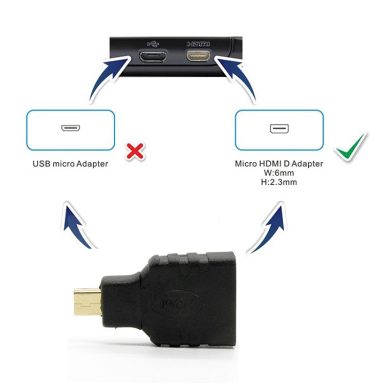 Adattatore da micro HDMI maschio a HDMI femmina (placcato in oro), Micro HDMI Male to HDMI Female