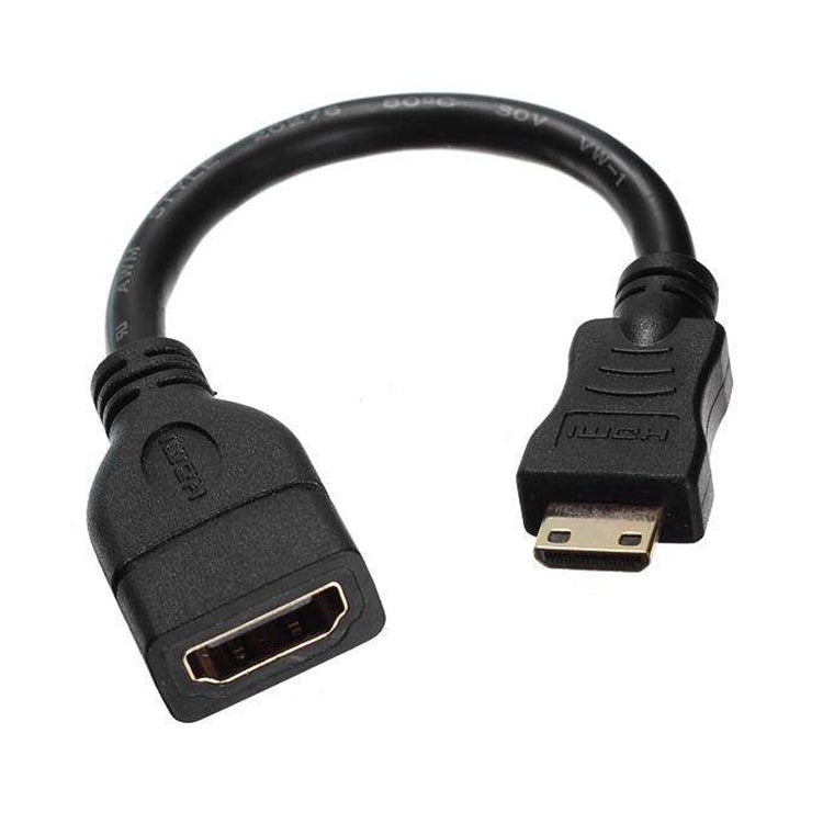 Cavo mini HDMI maschio a HDMI 19 pin femmina placcato oro da 16 cm, Mini HDMI Male, Length: 16cm
