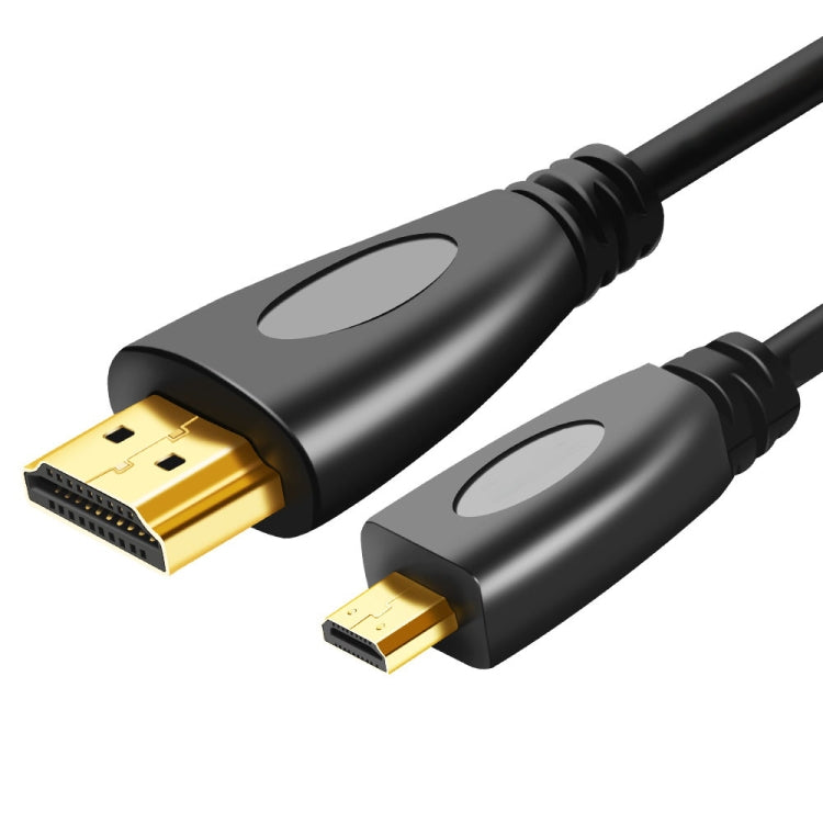 Cavo da 1,8 m placcato oro 3D 1080P da micro HDMI maschio a HDMI maschio per telefono cellulare, fotocamere, GoPro, Gold Plated Micro HDMI, Length: 1.8m