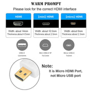 Cavo da micro HDMI maschio a HDMI maschio placcato oro da 1 m, versione 1.4 (bianco), Length: 1m