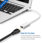 Adattatore cavo porta Mini DisplayPort maschio a HDMI femmina Full HD 1080P, lunghezza: 20 cm, Mini DP to HDMI White