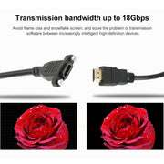 Cavo adattatore connettore HDMI 19 pin maschio a HDMI 19 pin femmina ad alta velocità da 50 cm, HDMI Male with Ear Hole, Length: 50cm