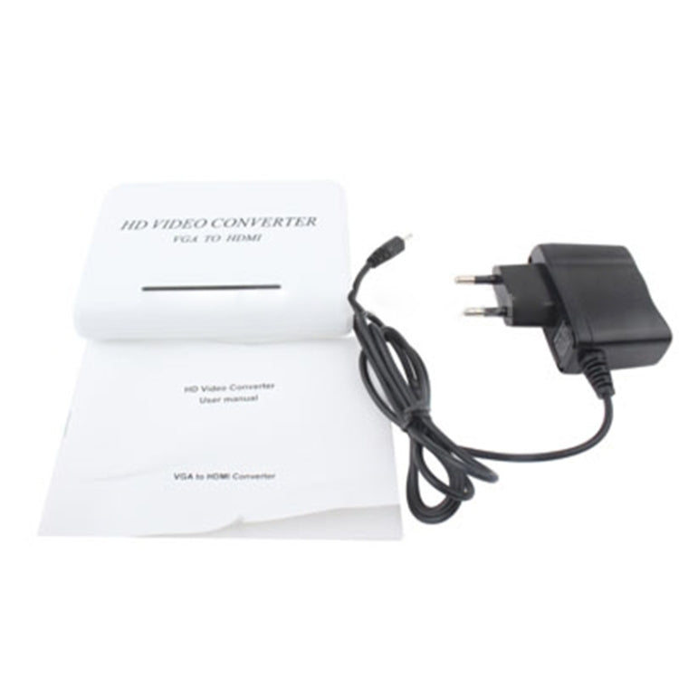 Convertitore video HDTV audio da VGA a HDMI HD 1080P, VGA to HDMI (White)