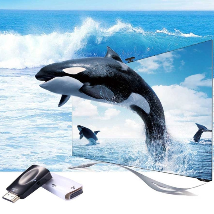 Adattatore audio e HDMI Full HD 1080P da HDMI a VGA per HDTV/monitor/proiettore, HDMI Male to VGA + Audio (Black), HDMI Male to VGA + Audio (White)