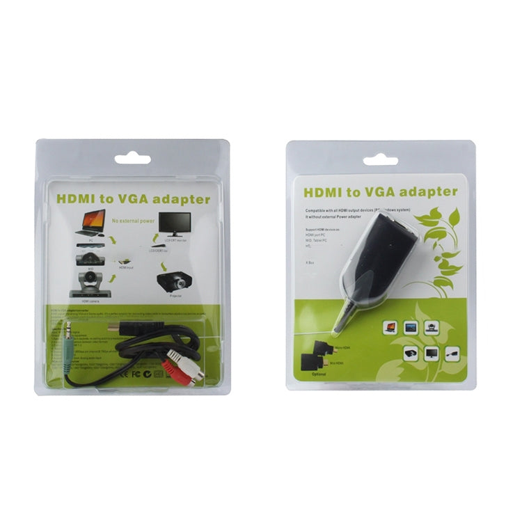 Adattatore HDMI maschio a VGA femmina con cavo audio, Length: 50cm