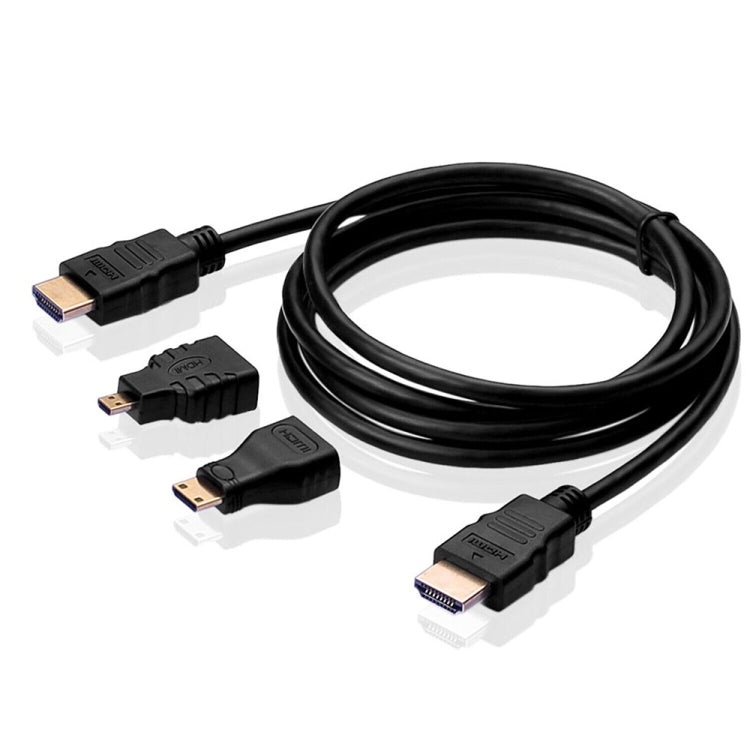 Kit adattatore cavo HDMI Full HD 1080P 3 in 1 (cavo HDMI da 1,5 m + adattatore da HDMI a mini HDMI + adattatore da HDMI a micro HDMI)