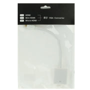 Cavo adattatore video Micro HDMI maschio a VGA femmina da 22 cm, supporto Full HD 1080P, Micro HDMI Male to VGA Female