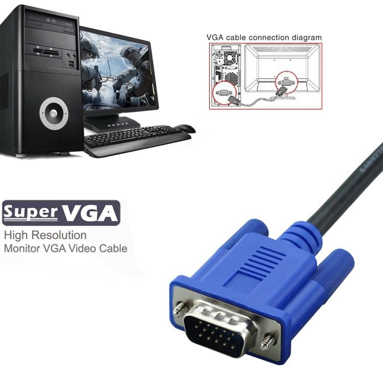 Cavo VGA 15 pin maschio a VGA 15 pin maschio di alta qualità da 1,5 m per monitor/proiettore LCD, 1.5m