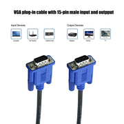 Cavo VGA 15 pin maschio a VGA 15 pin maschio di alta qualità da 5 m per monitor/proiettore LCD, 5m