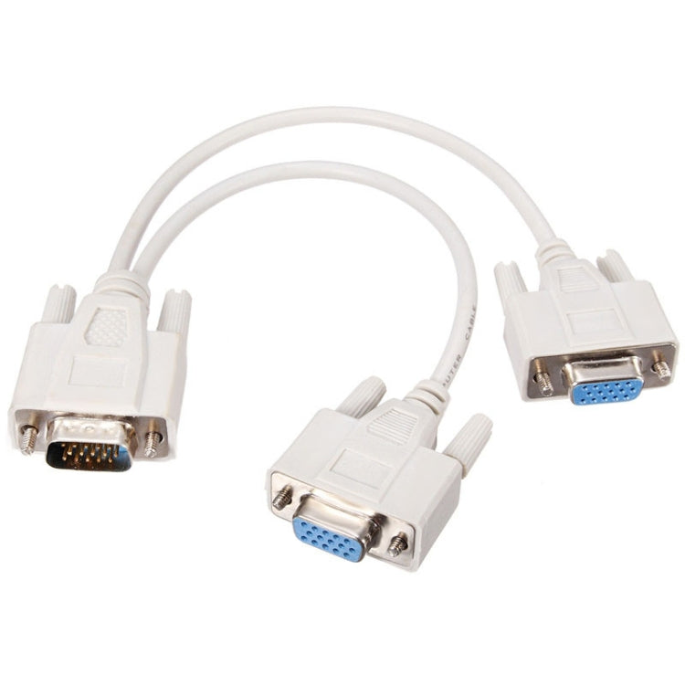 Cavo sdoppiatore VGA SVGA HDB15 maschio a 2 femmine, lunghezza: 32,5 cm, S-PC-0415, S-PC-0415A