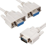 Cavo sdoppiatore VGA SVGA HDB15 maschio a 2 femmine, lunghezza: 32,5 cm, S-PC-0415, S-PC-0415A