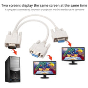 Cavo sdoppiatore VGA SVGA HDB15 maschio a 2 femmine, lunghezza: 32,5 cm, S-PC-0415, S-PC-0415A