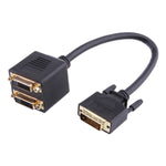 Cavo adattatore 24+1 DVI maschio a 2 DVI femmina, lunghezza: 30 cm, 2 DVI 24+1 Pin Female