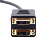 Cavo adattatore 24+1 DVI maschio a 2 DVI femmina, lunghezza: 30 cm, 2 DVI 24+1 Pin Female