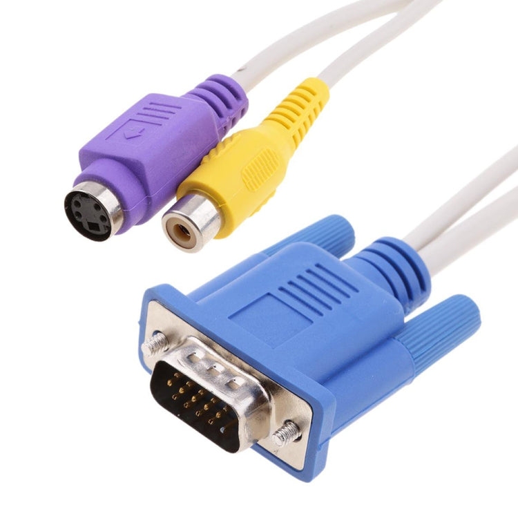 Cavo adattatore da scheda video VGA a S-Video e display TV RCA, VGA to S-Video 4pin & RCA