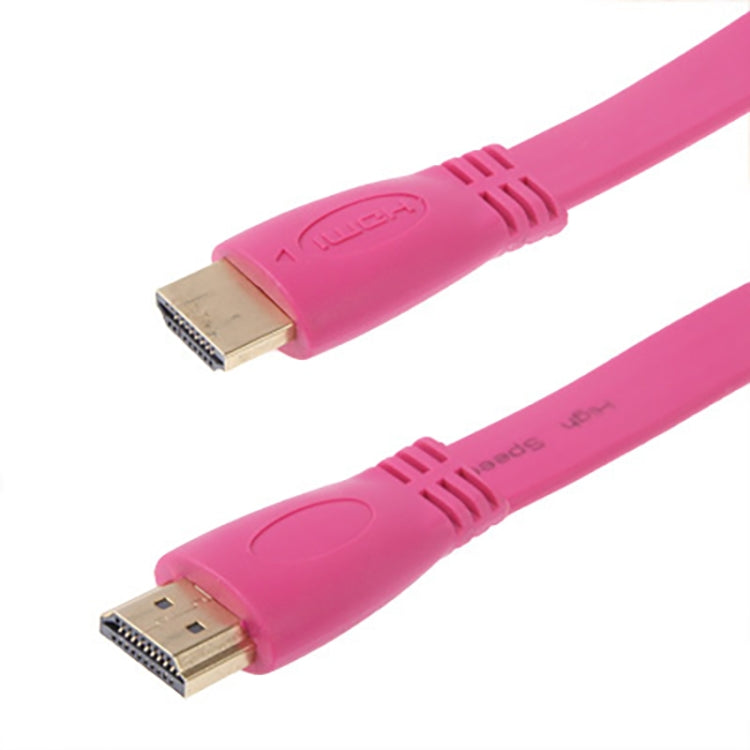 Cavo piatto HDMI a HDMI 19 pin placcato oro da 1,5 m, versione 1.4, supporto Ethernet, 3D, 1080P, TV HD/video/audio ecc., Length: 1.5m (Magenta)