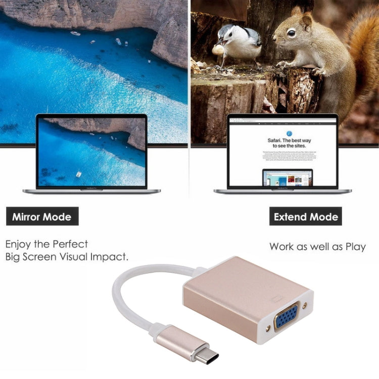 Cavo adattatore USB-C 3.1 a VGA 10 cm compatibile MacBook