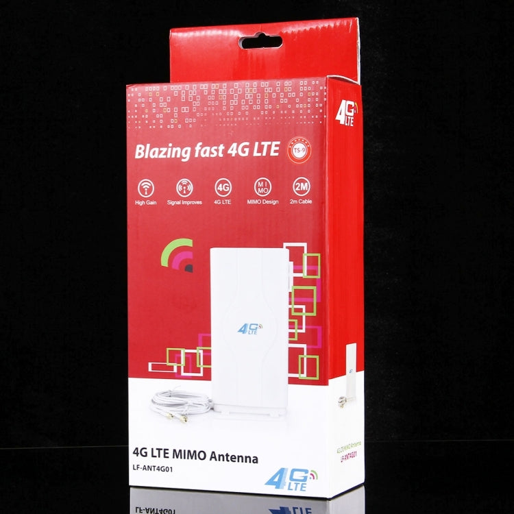 LF-ANT4G01 Antenna MIMO 4G LTE 88dBi per interni con 2 cavi connettori da 2 m, porta TS-9, TS-9 Port