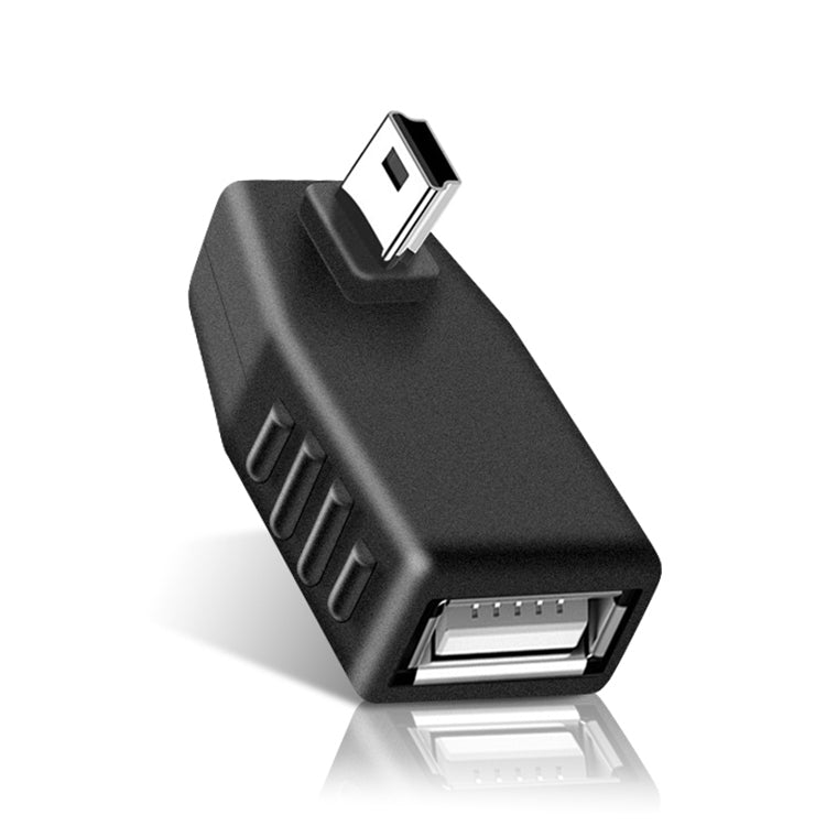 Adattatore Mini USB maschio a USB 2.0 AF, supporta la funzione OTG, 90 Degree Left Angled, 90 Degree Right Angled