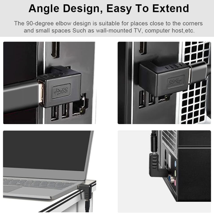 Adattatore USB 2.0 AM ad AF con angolo di 90 gradi, 90 Degree Up Angled, 90 Degree Down Angled