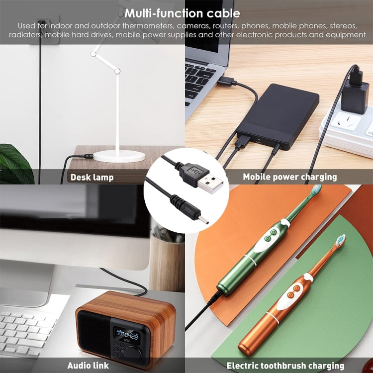 Cavo di ricarica USB CC, lunghezza: 65 cm, 2.0mm, Black