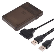 Adattatore convertitore cavo dati SATA da USB 2.0 a 7+15 pin 22 pin con custodia per disco rigido da 2,5/3,5 pollici HDD, USB to SATA With USB (W)