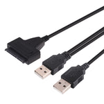 Adattatore convertitore cavo dati SATA da USB 2.0 a 7+15 pin 22 pin con custodia per disco rigido da 2,5/3,5 pollici HDD, USB to SATA With USB (W)