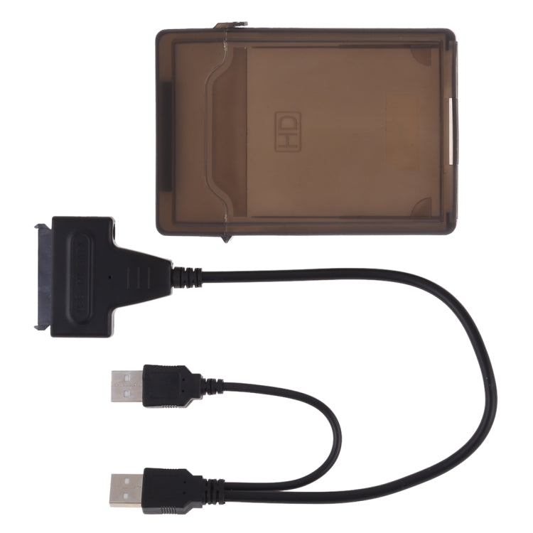 Adattatore convertitore cavo dati SATA da USB 2.0 a 7+15 pin 22 pin con custodia per disco rigido da 2,5/3,5 pollici HDD, USB to SATA With USB (W)