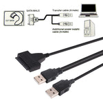 Adattatore convertitore cavo dati SATA da USB 2.0 a 7+15 pin 22 pin con custodia per disco rigido da 2,5/3,5 pollici HDD, USB to SATA With USB (W)