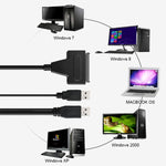 Adattatore convertitore cavo dati SATA da USB 2.0 a 7+15 pin 22 pin con custodia per disco rigido da 2,5/3,5 pollici HDD, USB to SATA With USB (W)