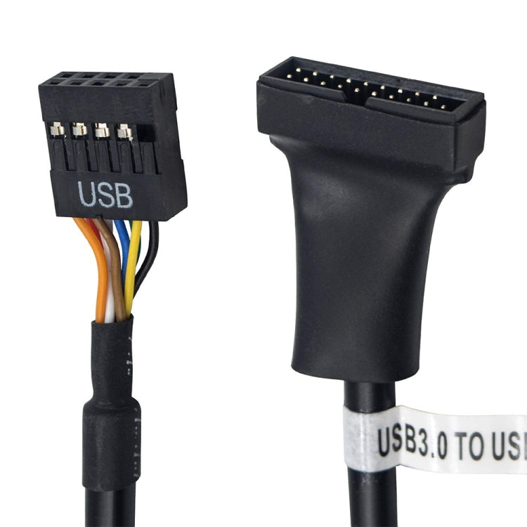 Cavo adattatore USB 2.0 da 9 pin per scheda madre femmina a USB 3.0 da 19 pin per alloggiamento maschio, lunghezza: 15 cm, 9 Pin Female to 19 Pin Male