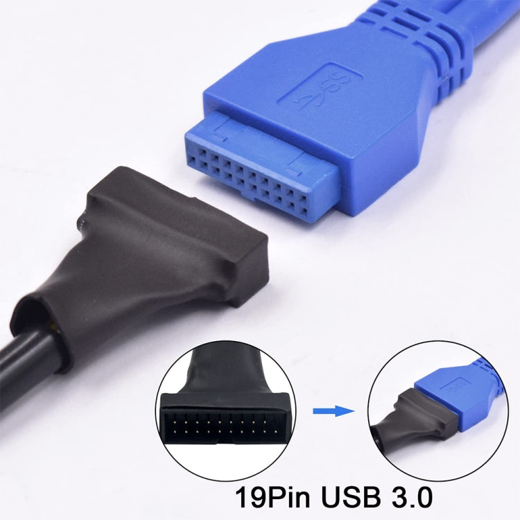 Cavo adattatore USB 2.0 da 9 pin per scheda madre femmina a USB 3.0 da 19 pin per alloggiamento maschio, lunghezza: 15 cm, 9 Pin Female to 19 Pin Male